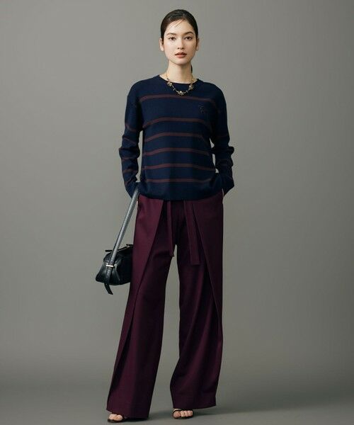 L size ONWARD(大きいサイズ) / エルサイズオンワード その他パンツ | 【SHIHOさん着用】フロントディテールラップワイド パンツ | 詳細14