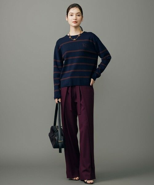 L size ONWARD(大きいサイズ) / エルサイズオンワード その他パンツ | 【SHIHOさん着用】フロントディテールラップワイド パンツ | 詳細15