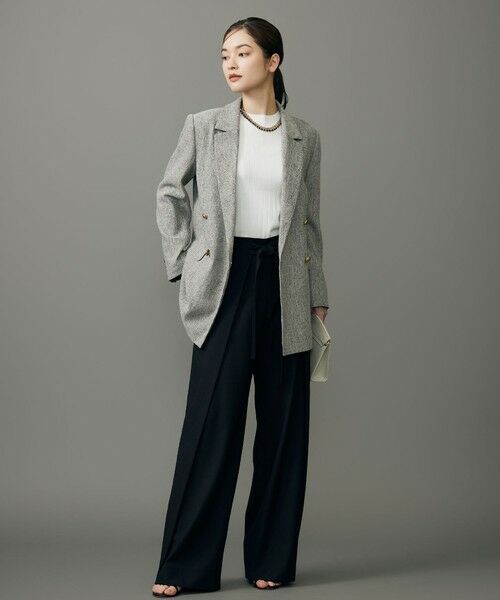 L size ONWARD(大きいサイズ) / エルサイズオンワード その他パンツ | 【SHIHOさん着用】フロントディテールラップワイド パンツ | 詳細19