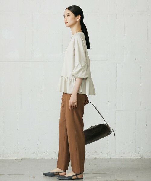 L size ONWARD(大きいサイズ) / エルサイズオンワード その他パンツ | 【SHIHOさん着用】TRスラブツイルテーパード パンツ | 詳細5