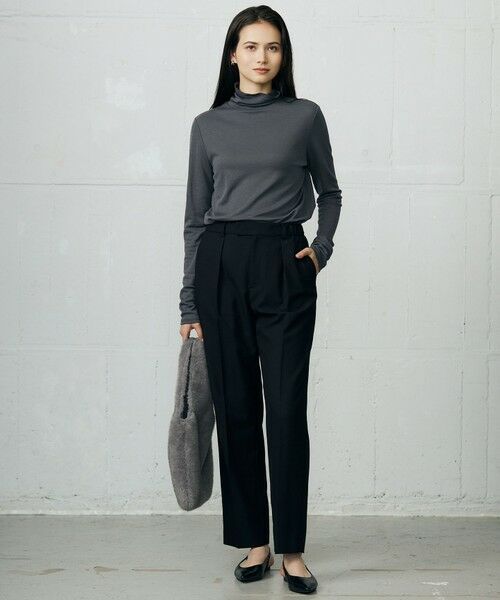 L size ONWARD(大きいサイズ) / エルサイズオンワード その他パンツ | 【SHIHOさん着用】TRスラブツイルテーパード パンツ | 詳細27