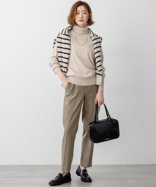 L size ONWARD(大きいサイズ) / エルサイズオンワード その他パンツ | 【洗える/セットアップ対応】ウールライクカルゼ テーパード パンツ | 詳細14