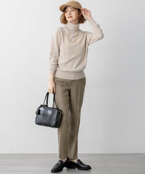 L size ONWARD(大きいサイズ) / エルサイズオンワード その他パンツ | 【洗える/セットアップ対応】ウールライクカルゼ テーパード パンツ | 詳細15