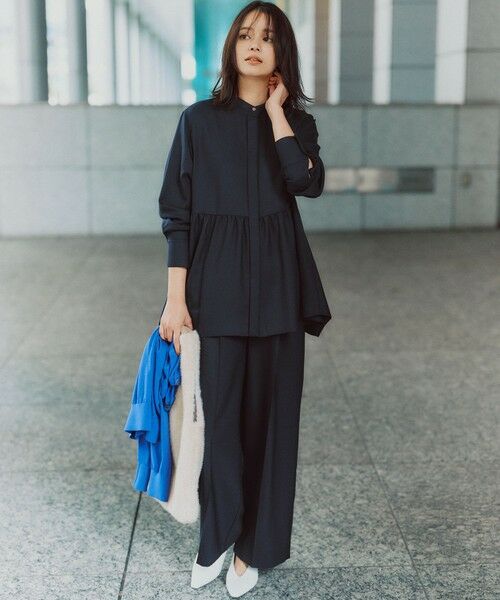 L size ONWARD(大きいサイズ) / エルサイズオンワード その他パンツ | 【滝沢眞規子さん着用/VERY掲載/洗える】TWビエラ タック ワイド パンツ | 詳細24