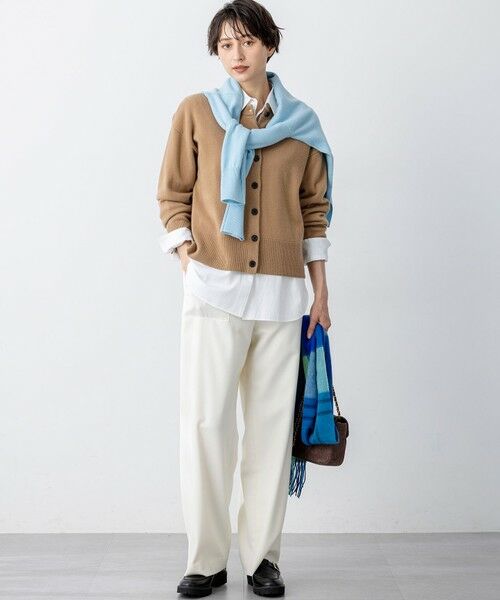 L size ONWARD(大きいサイズ) / エルサイズオンワード その他パンツ | 【洗える】ナチュラルストレッチサキソニー ベイカー ドロスト パンツ | 詳細4