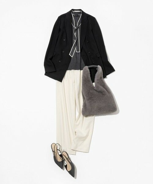 L size ONWARD(大きいサイズ) / エルサイズオンワード その他パンツ | 【洗える】ナチュラルストレッチサキソニー ベイカー ドロスト パンツ | 詳細10