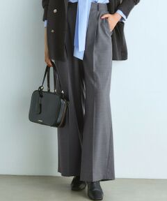 L size ONWARD(大きいサイズ) / エルサイズオンワード その他パンツ | 【滝沢眞規子さん着用/CanCam11月号掲載】ナチュラルストレッチサキソニー タック ワイド パンツ