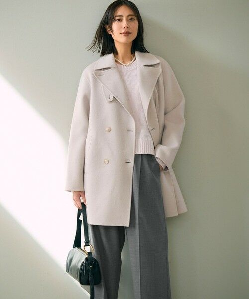 L size ONWARD(大きいサイズ) / エルサイズオンワード その他パンツ | 【滝沢眞規子さん着用/CanCam11月号掲載】ナチュラルストレッチサキソニー タック ワイド パンツ | 詳細16