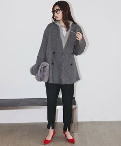 L size ONWARD(大きいサイズ) / エルサイズオンワード その他アウター | WoolRever ノーカラーショートコート