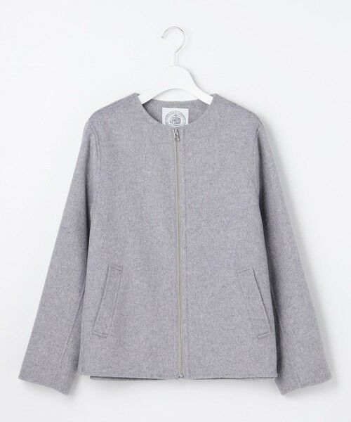 L size ONWARD(大きいサイズ) / エルサイズオンワード その他アウター | ウールナイロンリバー ノーカラー コート | 詳細3