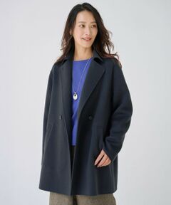 L size ONWARD(大きいサイズ) / エルサイズオンワード その他アウター | ウールナイロンリバー テーラード コート