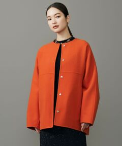 L size ONWARD(大きいサイズ) / エルサイズオンワード その他アウター | 【17号サイズまで展開・SHIHOさん着用】ウールリバーノーカラー コート