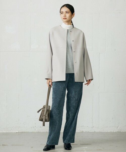 L size ONWARD(大きいサイズ) / エルサイズオンワード その他アウター | 【17号サイズまで展開・SHIHOさん着用】ウールリバーノーカラー コート | 詳細3