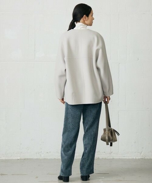 L size ONWARD(大きいサイズ) / エルサイズオンワード その他アウター | 【17号サイズまで展開・SHIHOさん着用】ウールリバーノーカラー コート | 詳細4