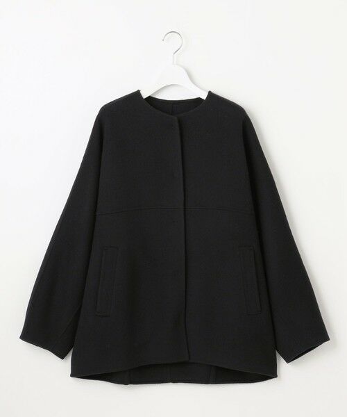 L size ONWARD(大きいサイズ) / エルサイズオンワード その他アウター | 【17号サイズまで展開・SHIHOさん着用】ウールリバーノーカラー コート | 詳細11