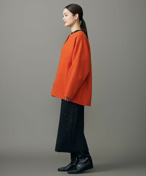 L size ONWARD(大きいサイズ) / エルサイズオンワード その他アウター | 【17号サイズまで展開・SHIHOさん着用】ウールリバーノーカラー コート | 詳細13