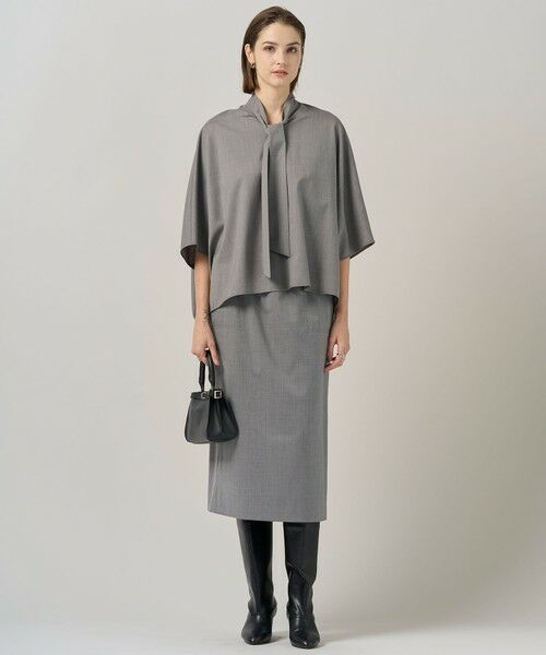 L size ONWARD(大きいサイズ) / エルサイズオンワード ミニ・ひざ丈スカート | 【洗える】T/Wブロード ナロースカート | 詳細1