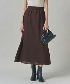 L size ONWARD(大きいサイズ) / エルサイズオンワード ミニ・ひざ丈スカート | 【洗える】 シアービエラ フレアスカート