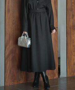 新品タグ付き　自由区　ロングプリーツスカート 黒 オンワード　大きいサイズ セール】 【洗える】チュール プリーツ スカート （ロング