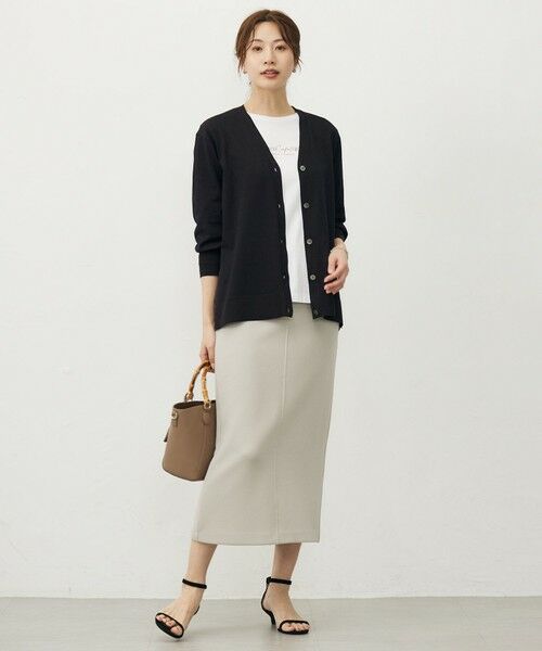 L size ONWARD(大きいサイズ) / エルサイズオンワード ミニ・ひざ丈スカート | ダンボールジャージー ナロー スカート | 詳細6