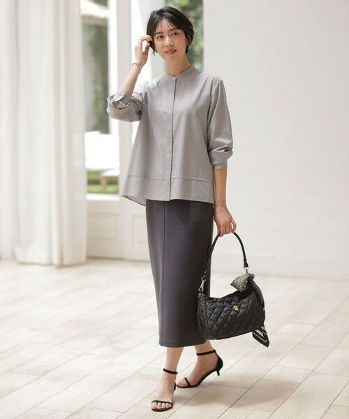 L size ONWARD(大きいサイズ) / エルサイズオンワード ミニ・ひざ丈スカート | ダンボールジャージー ナロー スカート | 詳細11