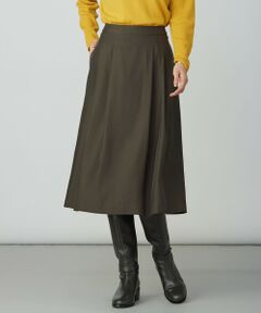 L size ONWARD(大きいサイズ) / エルサイズオンワード ミニ・ひざ丈スカート | CUPRAツイル タック スカート