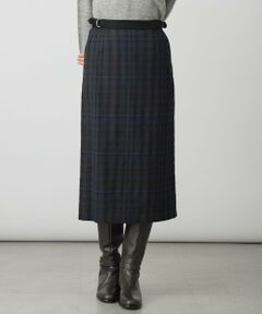 L size ONWARD(大きいサイズ) / エルサイズオンワード ミニ・ひざ丈スカート | milledタータンラメチェック ナロー スカート