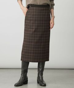 L size ONWARD(大きいサイズ) / エルサイズオンワード ミニ・ひざ丈スカート | milledタータンラメチェック ナロー スカート