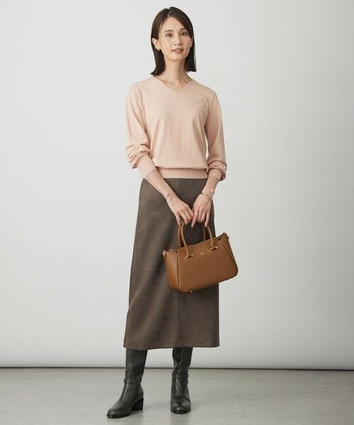 L size ONWARD(大きいサイズ) / エルサイズオンワード ミニ・ひざ丈スカート | スエードダンボール スカート | 詳細8