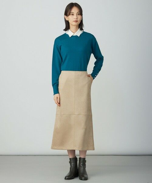 L size ONWARD(大きいサイズ) / エルサイズオンワード ミニ・ひざ丈スカート | スエードダンボール スカート | 詳細19