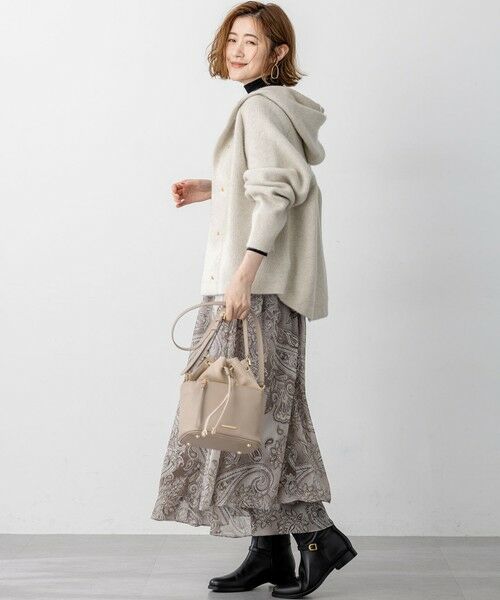 L size ONWARD(大きいサイズ) / エルサイズオンワード ミニ・ひざ丈スカート | 【洗える】Erica クレープペイズリープリント スカート | 詳細8