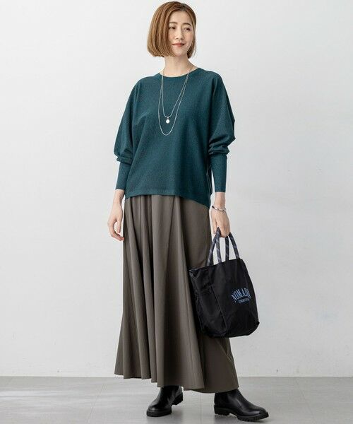 L size ONWARD(大きいサイズ) / エルサイズオンワード ミニ・ひざ丈スカート | 【洗える】ストレッチタイプライター フレア スカート | 詳細2