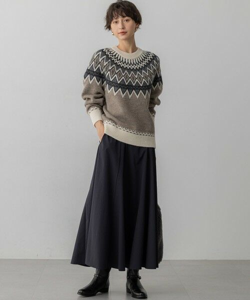 L size ONWARD(大きいサイズ) / エルサイズオンワード ミニ・ひざ丈スカート | 【洗える】ストレッチタイプライター フレア スカート | 詳細6