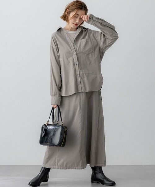 L size ONWARD(大きいサイズ) / エルサイズオンワード ミニ・ひざ丈スカート | 【Oggi11月号掲載/洗える】コットン コーデュロイ スカート | 詳細4