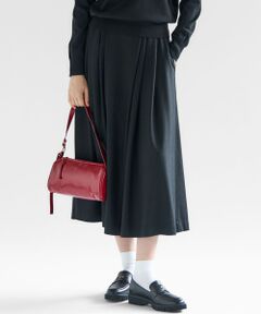 L size ONWARD(大きいサイズ) / エルサイズオンワード ミニ・ひざ丈スカート | 【洗える】ウールミルドジャージー タック スカート