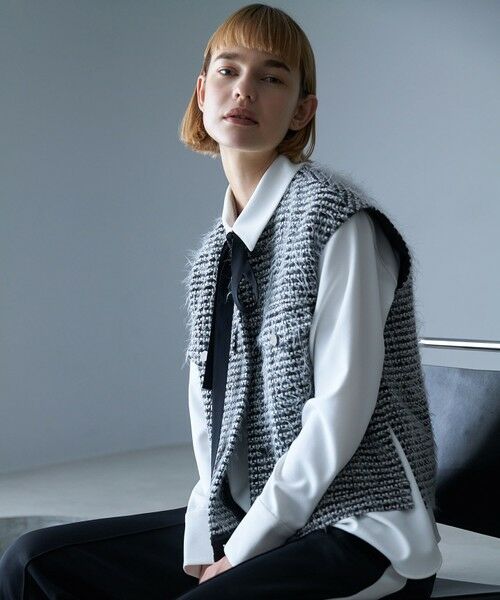 L size ONWARD(大きいサイズ) / エルサイズオンワード ベスト | フェザーツイード ベスト | 詳細6