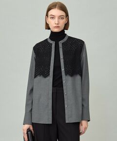 L size ONWARD(大きいサイズ) / エルサイズオンワード シャツ・ブラウス | 【洗える】 レースコンビブラウス