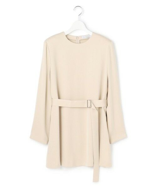 L size ONWARD(大きいサイズ)/エルサイズオンワード 【WEB＆一部店舗限定】BrightCupraSatin チュニックブラウス ベージュ 46