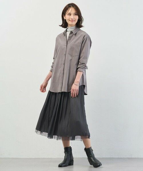 L size ONWARD(大きいサイズ) / エルサイズオンワード シャツ・ブラウス | スプリングシャツコール コーデュロイ シャツ | 詳細4