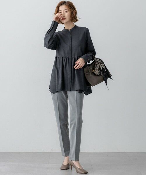 L size ONWARD(大きいサイズ) / エルサイズオンワード シャツ・ブラウス | 【洗える】TWビエラ イレギュラーヘム ブラウス | 詳細1