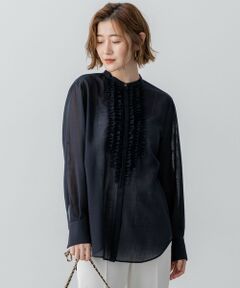 L size ONWARD(大きいサイズ) / エルサイズオンワード シャツ・ブラウス | 【VERY11月号掲載/洗える】TWボイル フリルディテール ブラウス