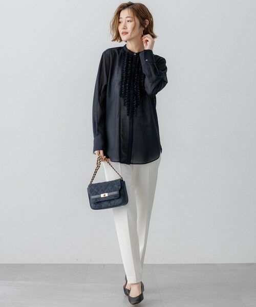 L size ONWARD(大きいサイズ) / エルサイズオンワード シャツ・ブラウス | 【VERY11月号掲載/洗える】TWボイル フリルディテール ブラウス | 詳細13
