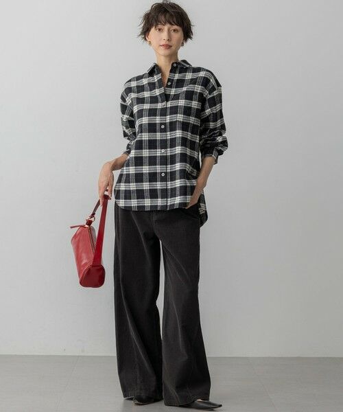 L size ONWARD(大きいサイズ) / エルサイズオンワード シャツ・ブラウス | 【洗える】ブラッシュド ビエラチェック シャツ | 詳細1