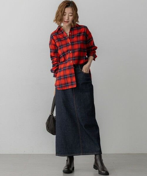 L size ONWARD(大きいサイズ) / エルサイズオンワード シャツ・ブラウス | 【洗える】ブラッシュド ビエラチェック シャツ | 詳細11