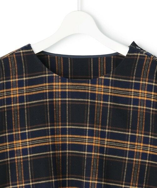 L size ONWARD(大きいサイズ) / エルサイズオンワード シャツ・ブラウス | 【Lサイズ限定】ブラッシュド ビエラチェック ノーカラーブラウス | 詳細18