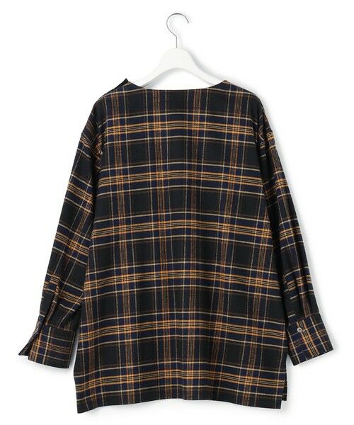 L size ONWARD(大きいサイズ) / エルサイズオンワード シャツ・ブラウス | 【Lサイズ限定】ブラッシュド ビエラチェック ノーカラーブラウス | 詳細22