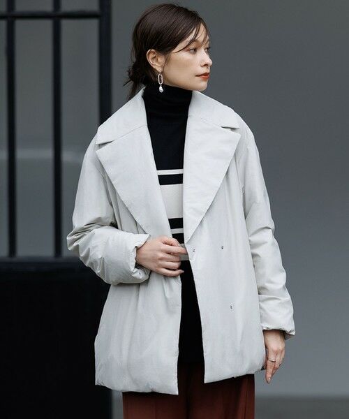 L size ONWARD(大きいサイズ) / エルサイズオンワード ダウンジャケット・ベスト | 【撥水加工】ADSダウン Pコート(トープ系)