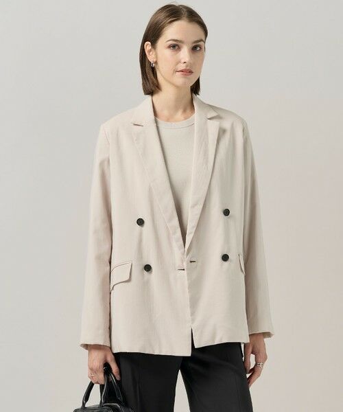 L size ONWARD(大きいサイズ) / エルサイズオンワード テーラードジャケット | パデットライトジャケット(トープ系)