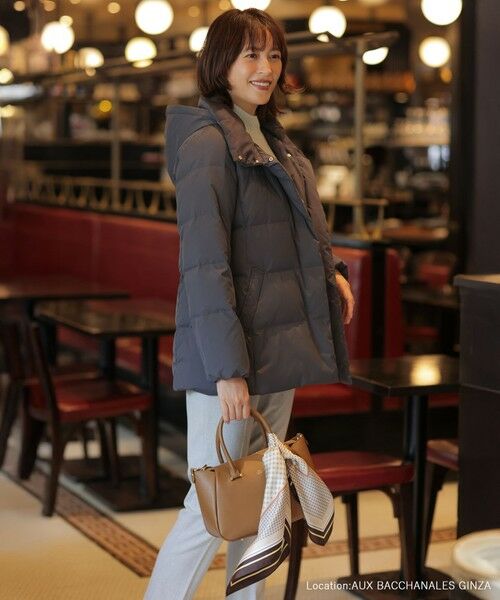 L size ONWARD(大きいサイズ) / エルサイズオンワード ダウンジャケット・ベスト | 【洗える・2way】タフタダウン ミドル丈 コート | 詳細2