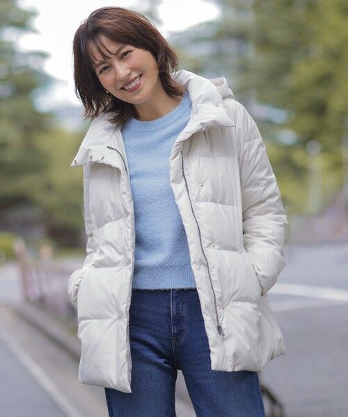 L size ONWARD(大きいサイズ) / エルサイズオンワード ダウンジャケット・ベスト | 【洗える・2way】タフタダウン ミドル丈 コート | 詳細7